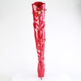 lakkl�r 15 cm DELIGHT-3022 r�de l�rh�ye st�vler med sn�ring