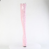lakkl�r 15 cm DELIGHT-3063 rosa l�rh�ye st�vler med sn�ring