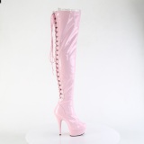 lakkl�r 15 cm DELIGHT-3063 rosa l�rh�ye st�vler med sn�ring