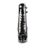 lakklær 15 cm DOMINA-1023 svarte ankelstøvletter med stiletthæl