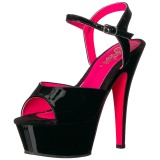 lakkl�r 15 cm KISS-209TT h�yh�lte sandaler neon plat�
