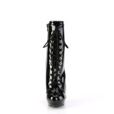 lakkl�r 15 cm SULTRY-1020 svarte ankelst�vletter med stiletth�l