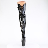 lakkl�r 18 cm ADORE-3022 svarte l�rh�ye st�vler med sn�ring