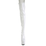 lakkl�r 18 cm ADORE-3063 hvite l�rh�ye st�vler med sn�ring