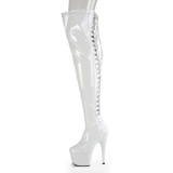 lakkl�r 18 cm ADORE-3063 hvite l�rh�ye st�vler med sn�ring