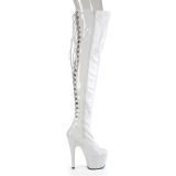 lakkl�r 18 cm ADORE-3063 hvite l�rh�ye st�vler med sn�ring