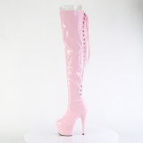 lakkl�r 18 cm ADORE-3063 rosa l�rh�ye st�vler med sn�ring