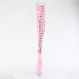 lakkl�r 18 cm ADORE-3063 rosa l�rh�ye st�vler med sn�ring