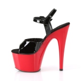 lakklær 18 cm ADORE-709 rød plattform hæl sko