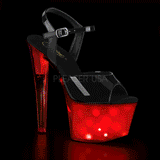 lakklær 18 cm DISCOLITE-709 pole dance sko stripper sandaletter led lyspære
