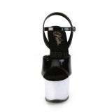 lakkl�r 18 cm DISCOLITE-709 pole dance sko stripper sandaletter led lysp�re