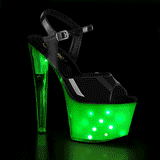 lakklær 18 cm ILLUMINATOR-709 pole dance sko stripper sandaletter led lyspære