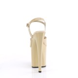 lakkl�r 19 cm ENCHANT-709 beige pleaser h�yh�lte sko med plat�