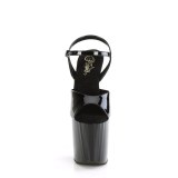 lakkl�r 19 cm ENCHANT-709 svarte pleaser h�yh�lte sko med plat�