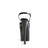 lakkl�r 19 cm ENCHANT-709 svarte pleaser h�yh�lte sko med plat�