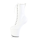lakkl�r 20 cm CRAZE-1040 heelless ankle boots pony heels hvite