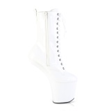 lakkl�r 20 cm CRAZE-1040 heelless ankle boots pony heels hvite