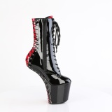 lakklr 20 cm CRAZE-1040FH heelless ankle boots pony heels svarte