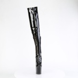 lakkl�r 20 cm CRAZE-3000 Heelless overknee plat�st�vler pony heels svarte