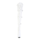 lakkl�r 20 cm CRAZE-3028 Heelless overknee plat�st�vler pony heels hvite