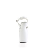 lakkl�r 20 cm CRAZE-809 heelless h�ye h�ler pony plat� hvite