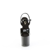 lakkl�r 20 cm CRAZE-809 heelless h�ye h�ler pony plat� svarte