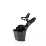 lakkl�r 20 cm CRAZE-809 heelless h�ye h�ler pony plat� svarte