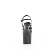 lakkl�r 20 cm CRAZE-809 heelless h�ye h�ler pony plat� svarte