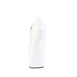 lakkl�r 20 cm CRAZE-880 heelless pumps pony heels hvite