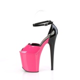 lakkl�r 20 cm FLAMINGO-868 pink pleaser h�yh�lte sko med plat�