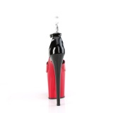 lakkl�r 20 cm FLAMINGO-868 r�de pleaser h�yh�lte sko med plat�