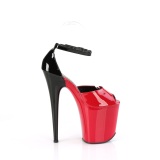 lakkl�r 20 cm FLAMINGO-868 r�de pleaser h�yh�lte sko med plat�