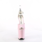 lakkl�r 20 cm FLAMINGO-868 rosa pleaser h�yh�lte sko med plat�