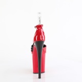 lakkl�r 20 cm FLAMINGO-884 r�de pleaser h�yh�lte sko med plat�