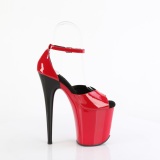lakkl�r 20 cm FLAMINGO-884 r�de pleaser h�yh�lte sko med plat�