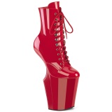 lakkl�r 20 cm WORSHIP-1020 heelless ankle boots pony heels r�de