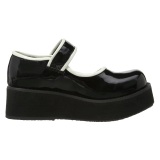 lakkl�r 6 cm SPRITE-01 emo maryjane sko - plat�sko med spenne