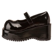 lakkl�r 8,5 cm DemoniaCult DOLLIE-01 svarte mary jane pumps