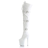 lakkl�r boots 20 cm FLAMINGO-3028 l�rh�ye boots med spenner hvite