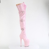 lakkl�r boots 20 cm FLAMINGO-3028 l�rh�ye boots med spenner rosa