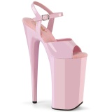 lakklær rosa 25,5 cm BEYOND-009 ekstremt høye hæler - veldig høye platå hæler