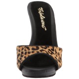leopard 13 cm Fabulicious POISE-501FUR dame slip ins med hæler