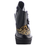leopard kunstlær CREEPER-306 wedge creepers sko med kilehæler