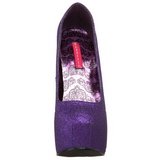 lilla glitter 14,5 cm Burlesque TEEZE-31G platform pumps sko