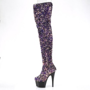 lilla paljetter 20 cm ADORE-3020 h�yh�lte overknee st�vler - pole dance plat�st�vler