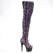 lilla paljetter 20 cm ADORE-3020 h�yh�lte overknee st�vler - pole dance plat�st�vler