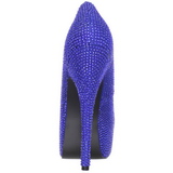 lys blå strass 14,5 cm Burlesque TEEZE-06R høye platform pumps sko