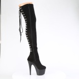 microfiber 18 cm ADORE-3063 svarte l�rh�ye st�vler med sn�ring