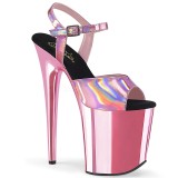 pink 20 cm FLAMINGO-809HG pleaser høye hæler for kvinner