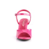 pink lakkert 8 cm BELLE-309 dame sandaletter lavere hæl